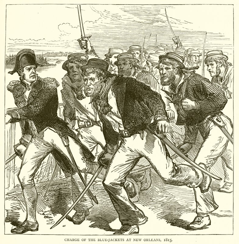 Carga dos Casacos Azuis em Nova Orleans, 1815 de English School
