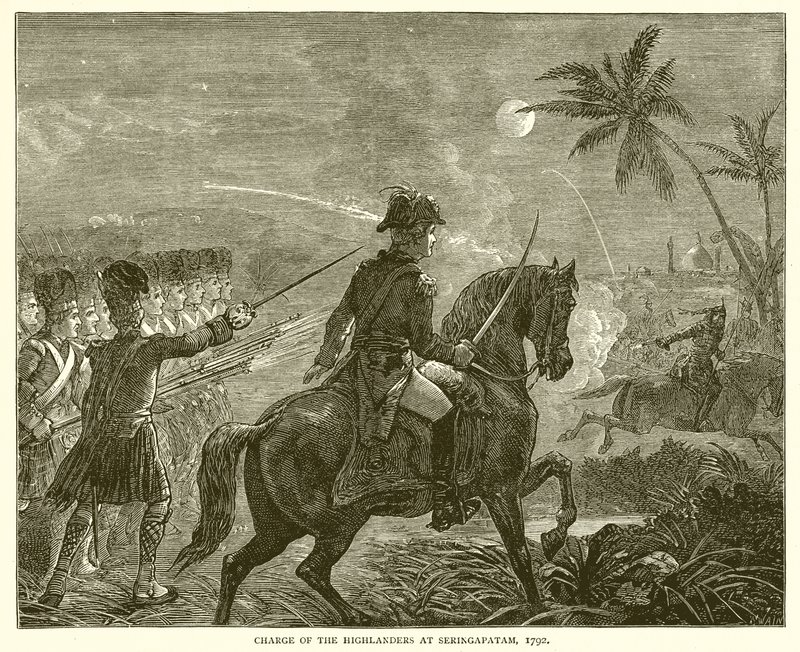 Carga dos Highlanders em Seringapatam, 1792 de English School