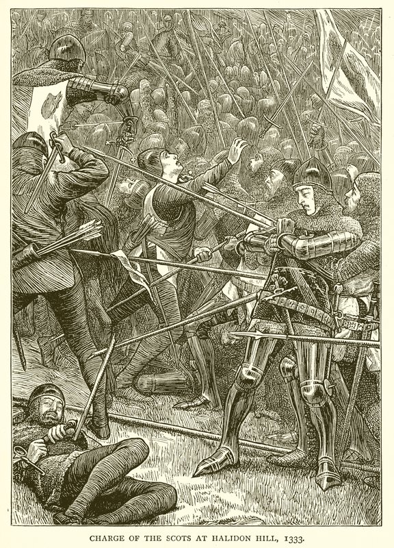 Carga dos escoceses em Halidon Hill, 1333 de English School
