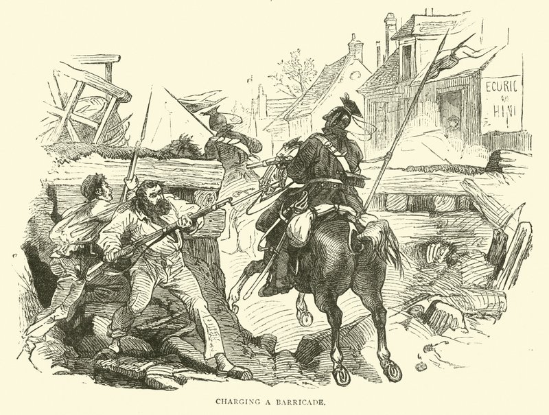 Carregando uma barricada, outubro de 1870 de English School