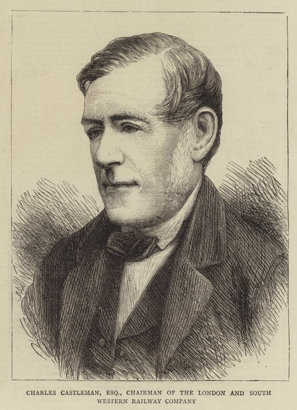 Charles Castleman, Esquire, Presidente da London and South Western Railway Company (gravura) de English School