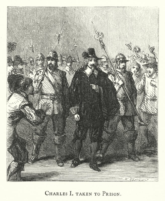 Charles I levado para a prisão (gravação) de English School