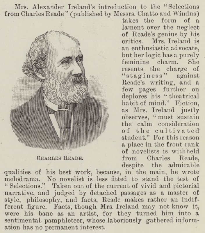 Charles Reade (gravura) de English School