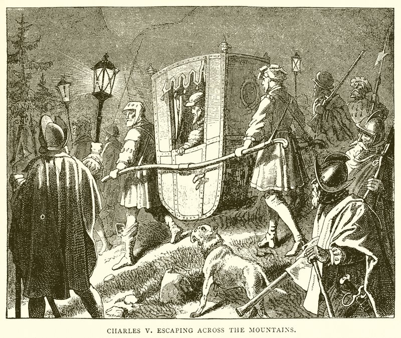 Charles V escapando pelos Mountians de English School