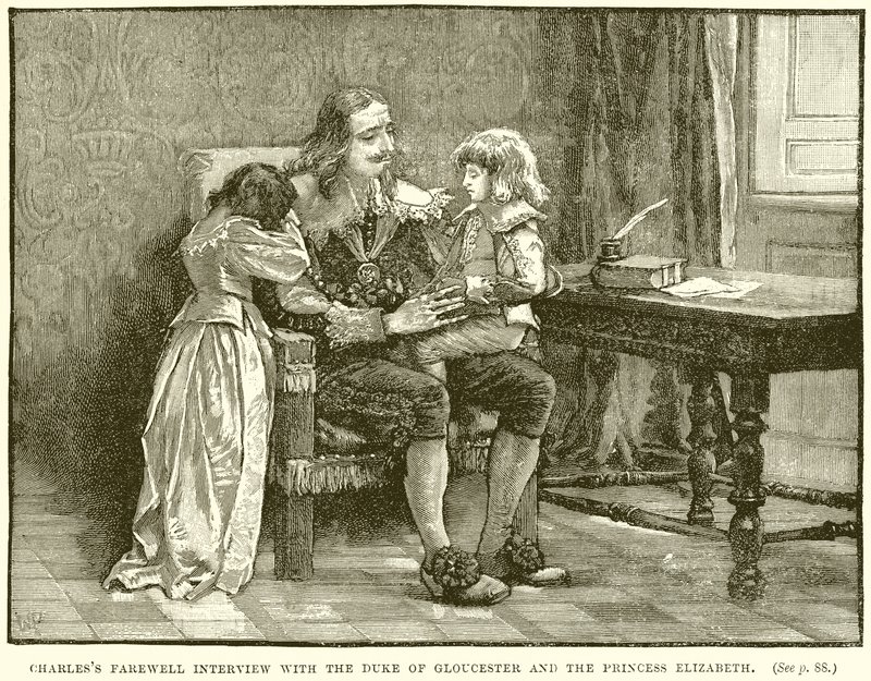 Entrevista de despedida Charless com o Duque de Gloucester e a Princesa Elizabeth de English School