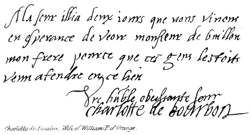 Charlotte de Bourbon, esposa de William P de Orange de English School