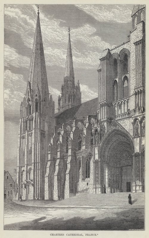 Catedral de Chartres, França (gravura) de English School