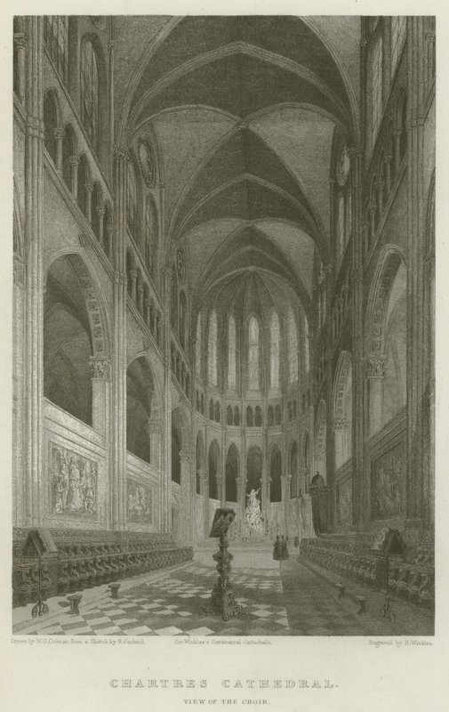 Catedral de Chartres, Vista do Coro (gravura) de English School