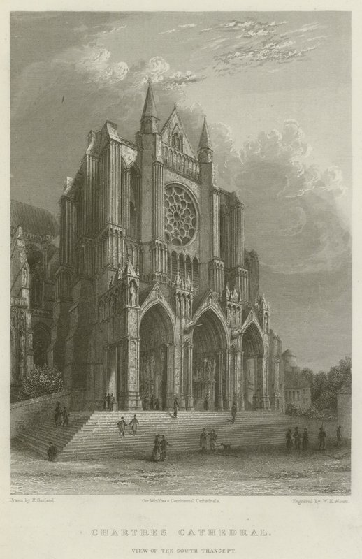 Catedral de Chartres, Vista do Transepto Sul (gravura) de English School