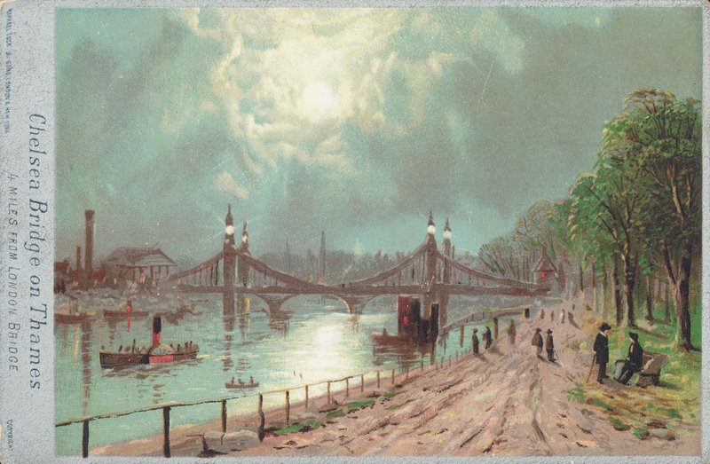 Chelsea Bridge no rio Tamisa de English School