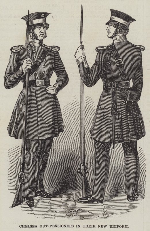 Chelsea Out-Pensioners em seu Novo Uniforme (gravura) de English School