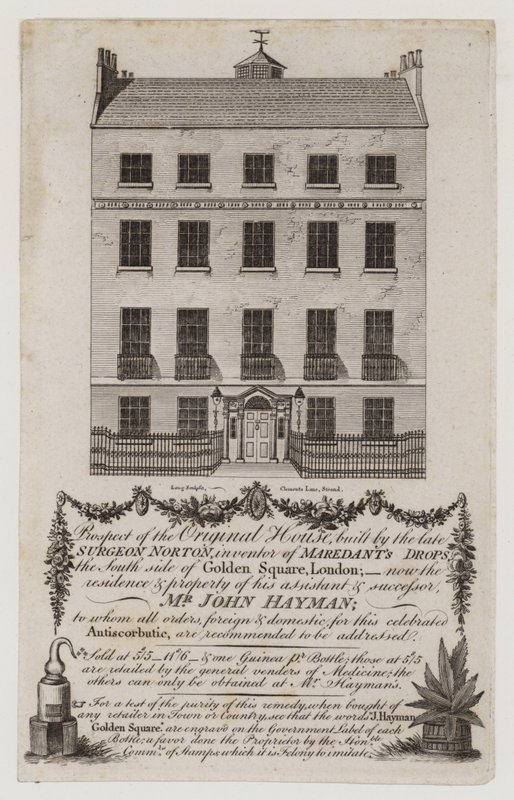Químicos e farmacêuticos, Sr. John Hayman, cartão comercial de English School