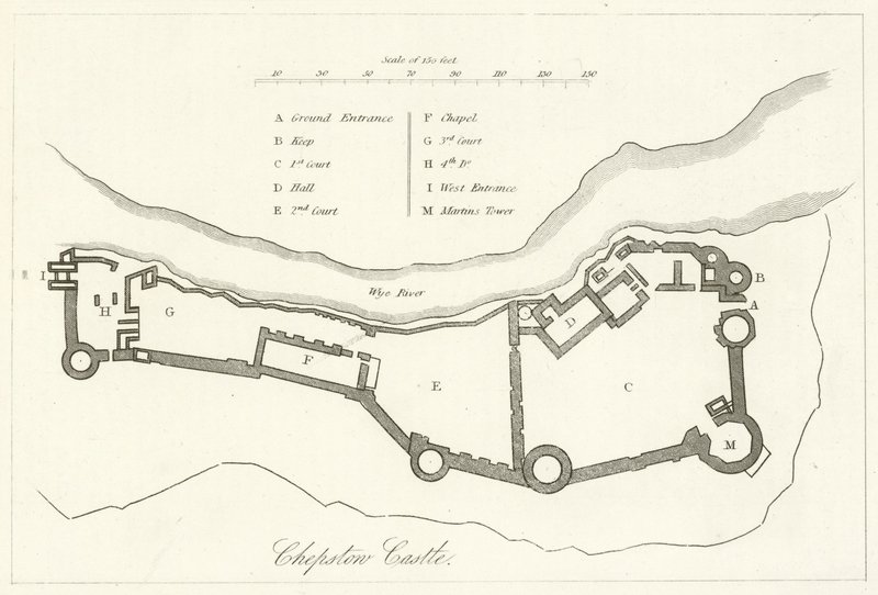 Castelo de Chepstow (gravura) de English School