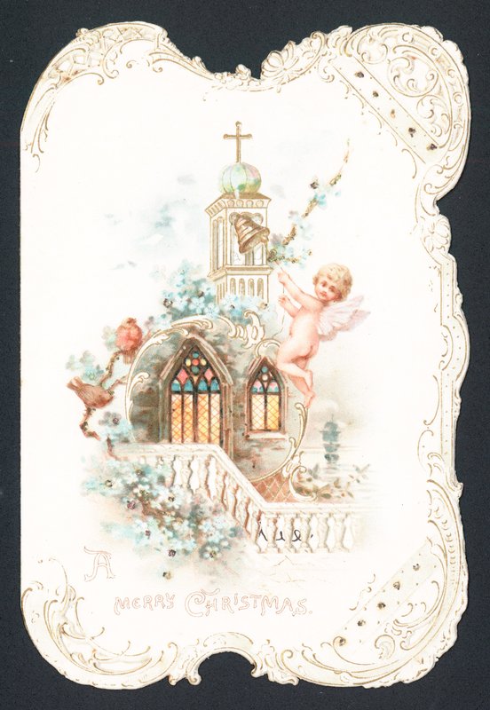 Sino de igreja de soada do querubim, cartão de de English School
