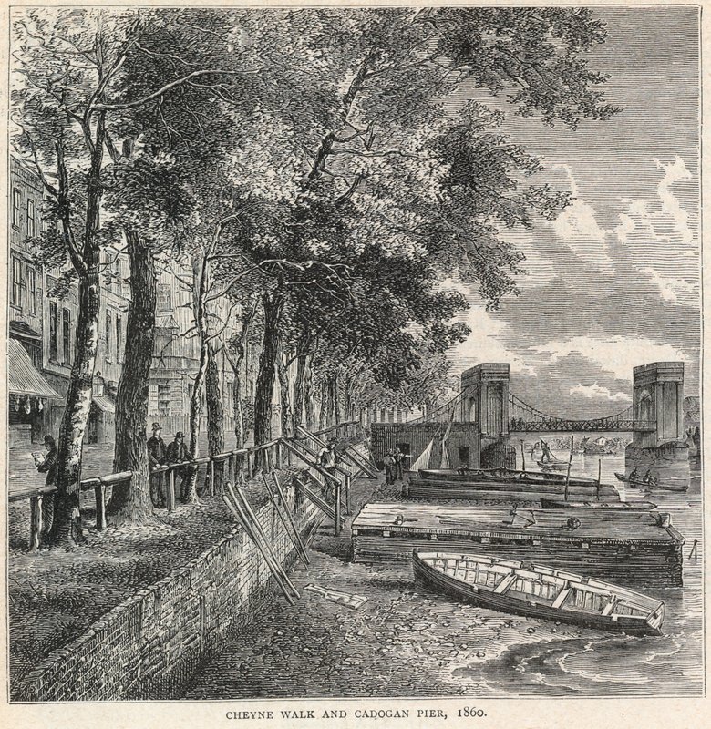 Cheyne Walk e Cadogan Pier, 1860 de English School