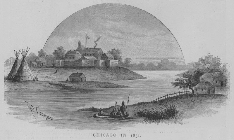 Chicago em 1831 (gravura) de English School