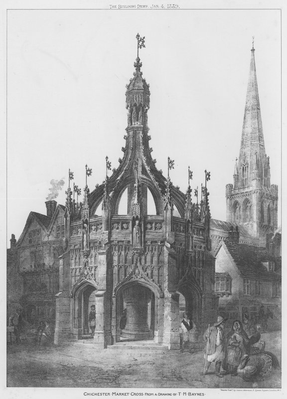 Cruz de Mercado de Chichester (litho) de English School