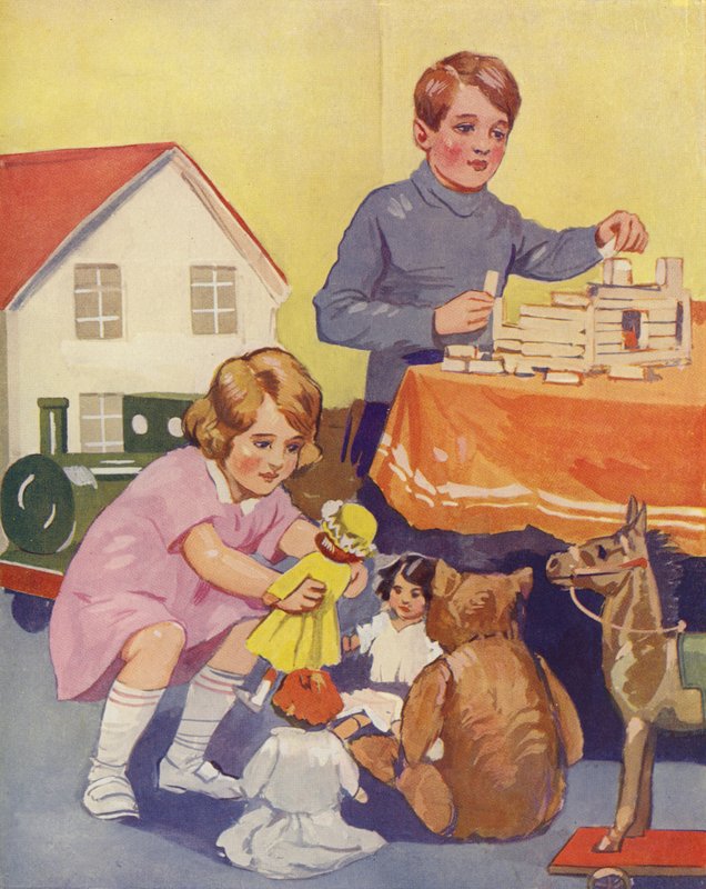 Crianças brincando (lito colorido) de English School