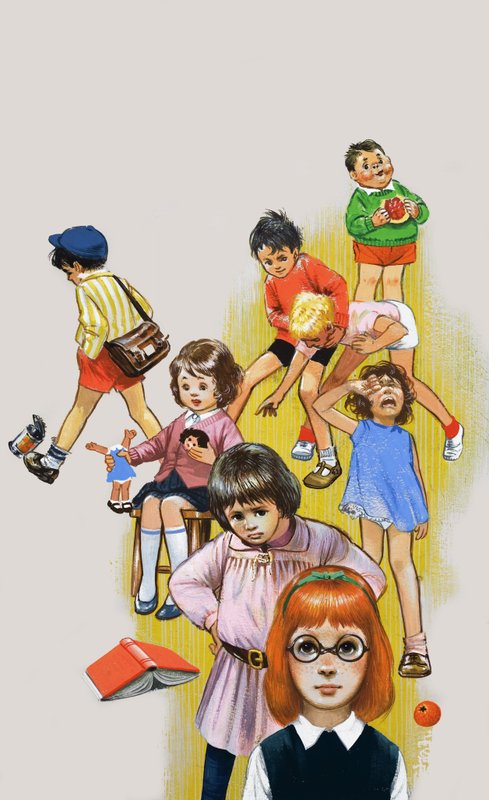 Crianças, tocando, e, luta de English School