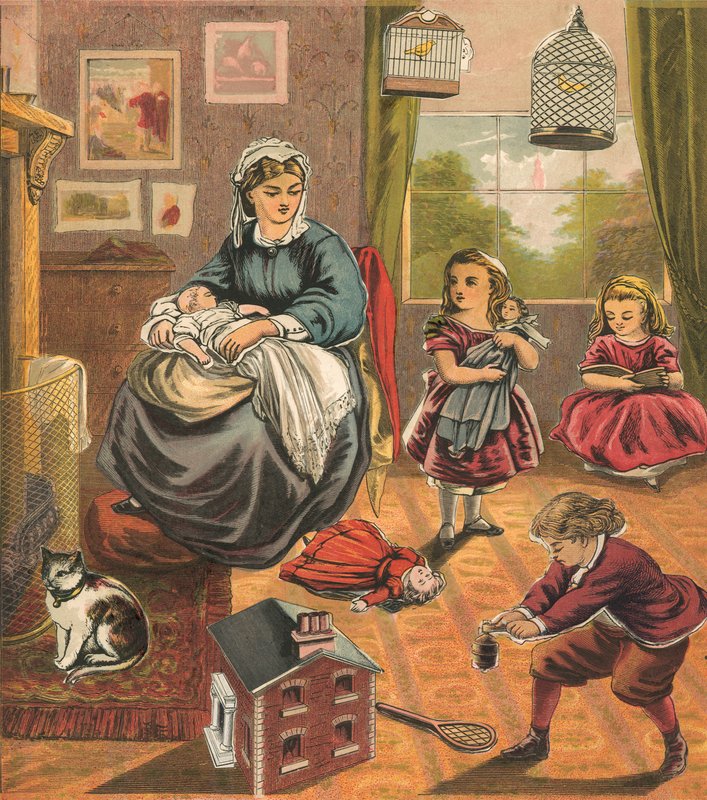Crianças, com, mãe de English School