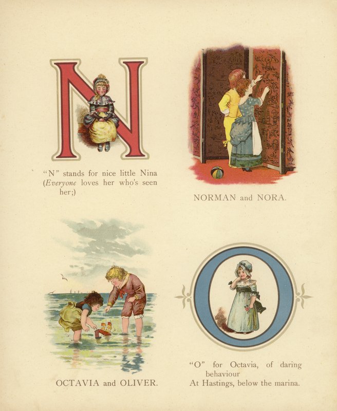 Nomes de crianças: Norman, Nora, Octavia, Oliver (cor litho) de English School