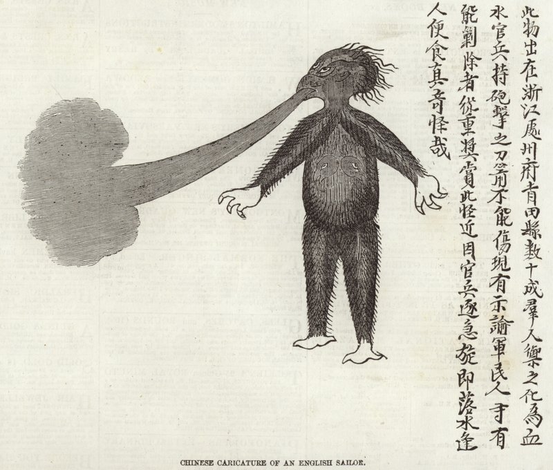 Caricatura chinesa de um marinheiro inglês de English School