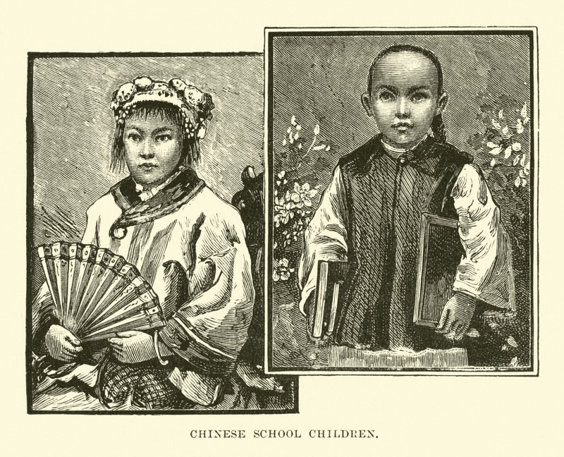 Crianças em idade escolar chinesa de English School