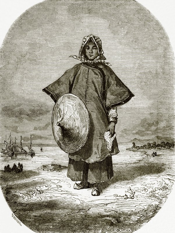 Mulher barco chinês de English School