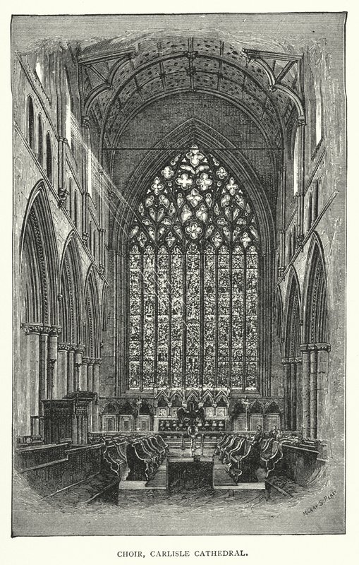 Coro, Catedral de Carlisle (gravura) de English School