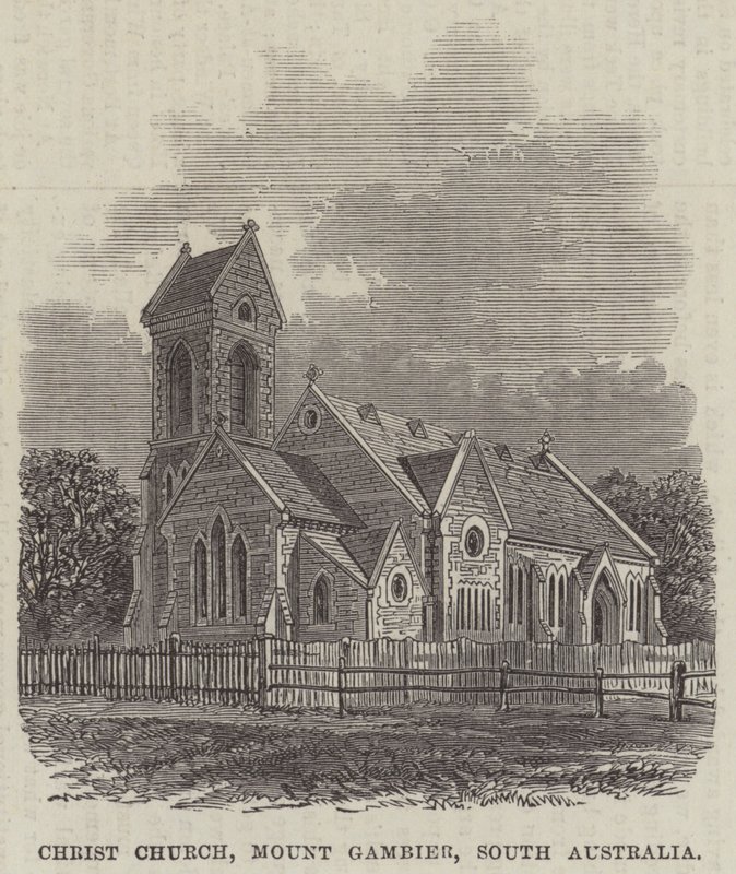Igreja de Cristo, Monte Gambier, Austrália do Sul (gravura) de English School