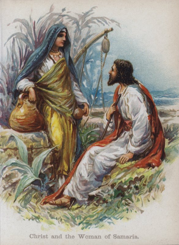 Cristo e a Mulher de Samaria (chromolitho) de English School