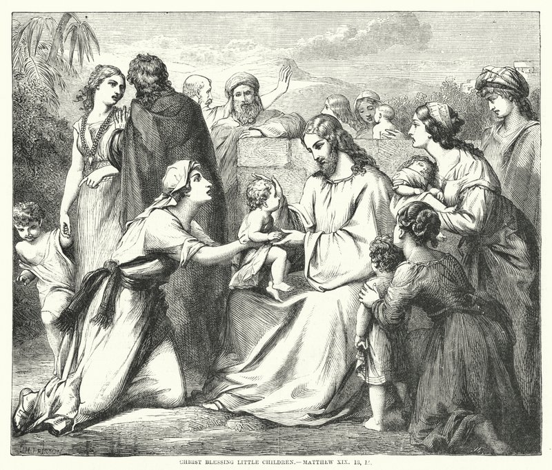 Cristo abençoa as criancinhas, Mateus XIX de English School
