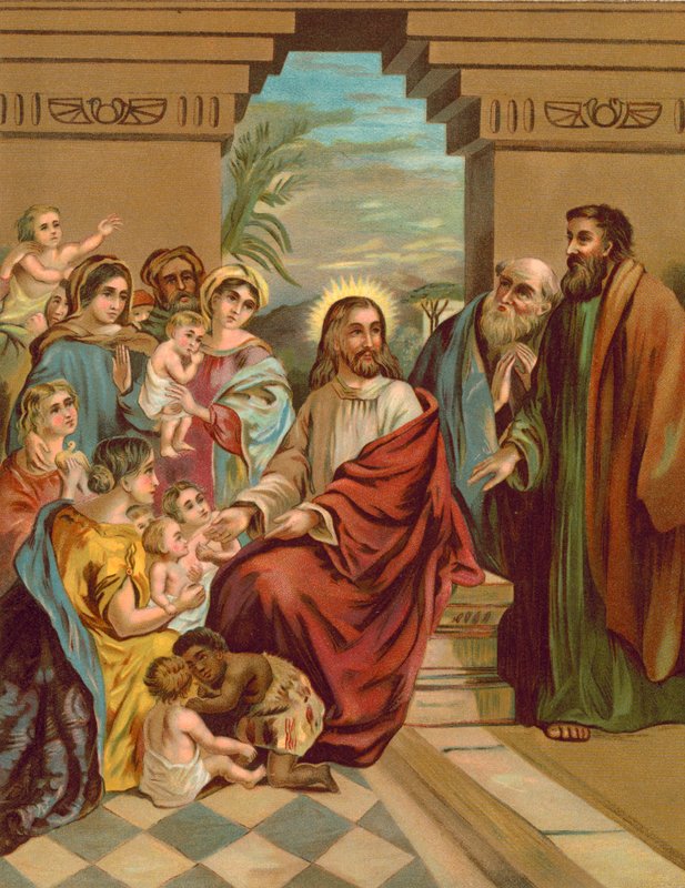 Cristo abençoando as crianças de English School