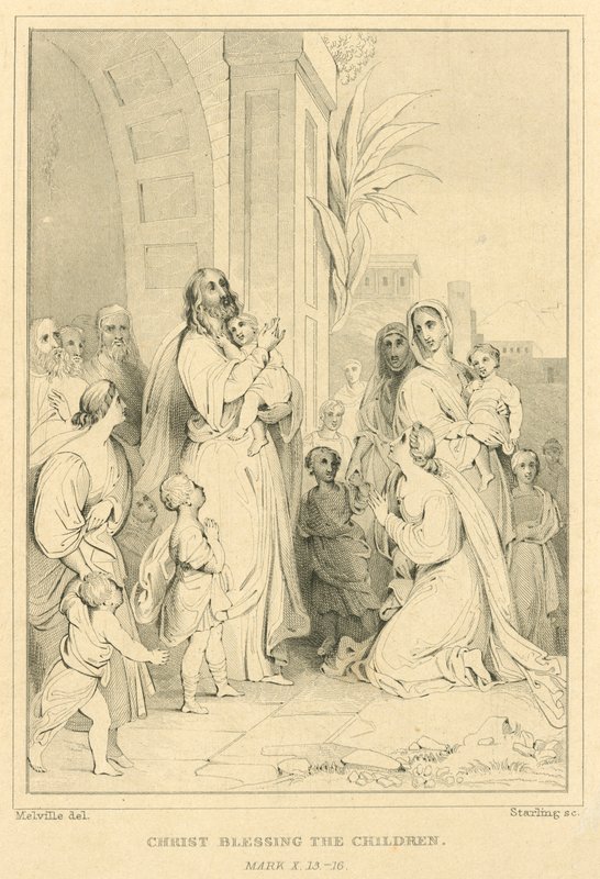 Cristo abençoando as crianças, Marcos X, 13-16 de English School
