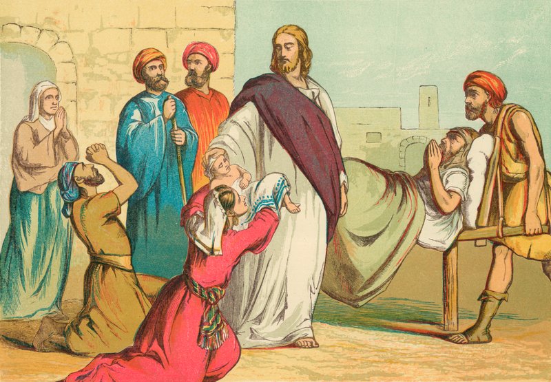 Cristo curando o doente de English School