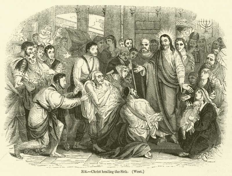 Cristo curando o Doente, Oeste (gravura) de English School