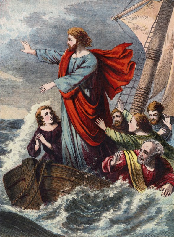 Cristo acalmando a tempestade de English School