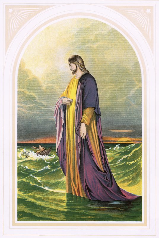 Cristo andando no mar de English School