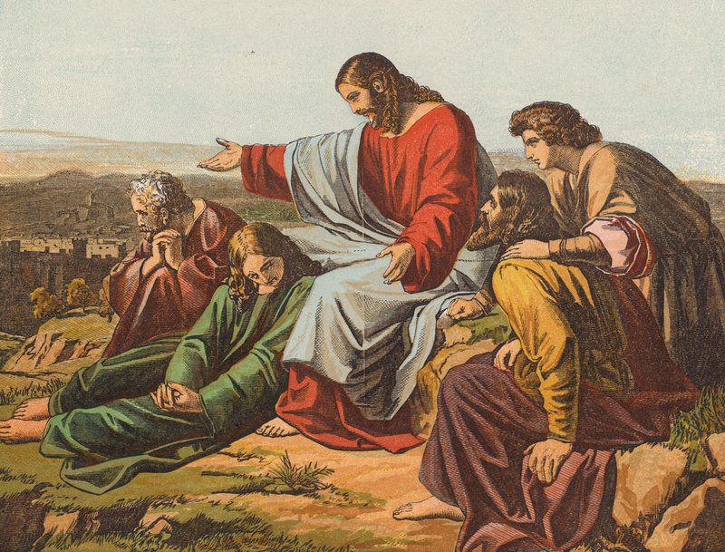 Cristo chorando sobre Jerusalém (litografia a cores) de English School