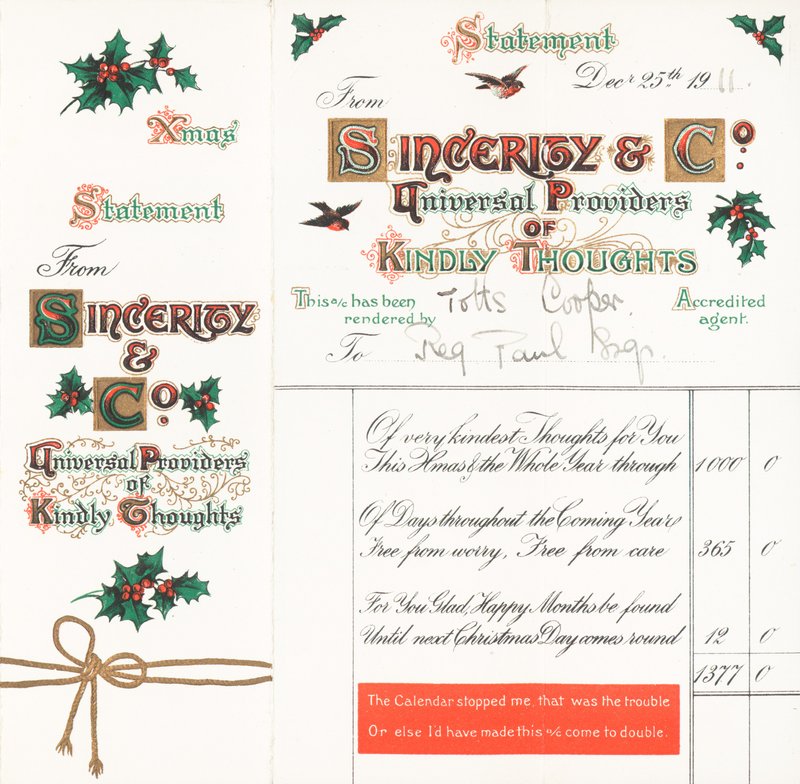 Declaração de Natal (Kind Kindts), Cartão de Natal de English School