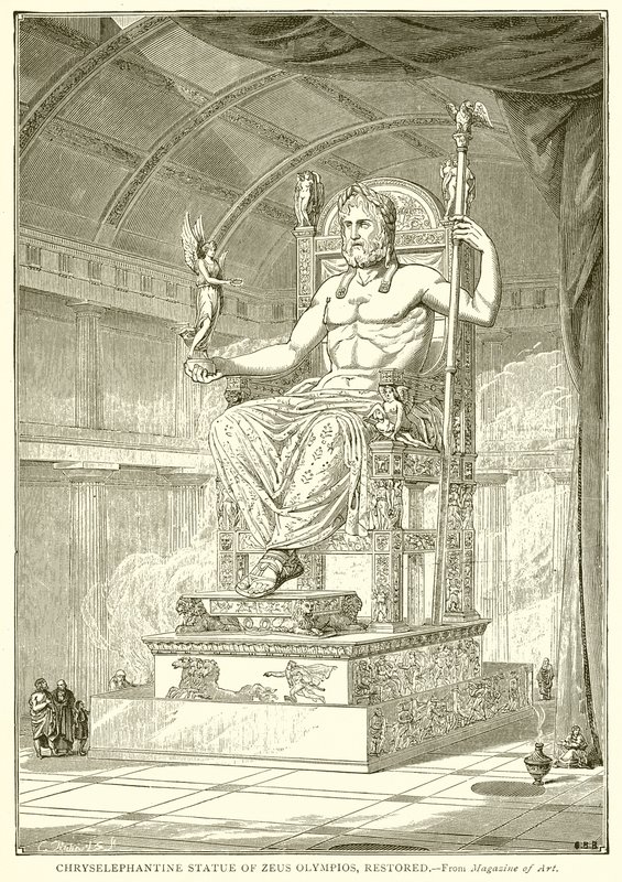 Chryselephantine Estátua de Zeus Olympios, restaurada de English School