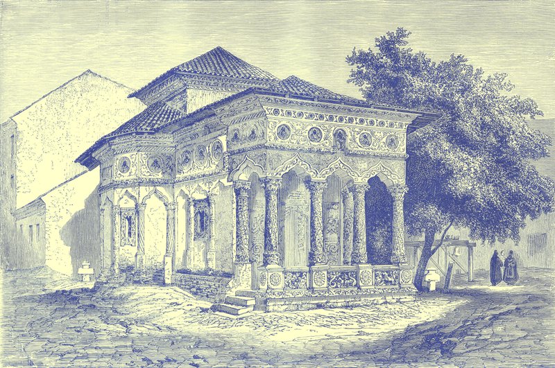 Igreja em Bucareste, ilustração de viagens ilustradas, editada por HW Bates, publicado c.1880 (imagem digital reforçada) de English School