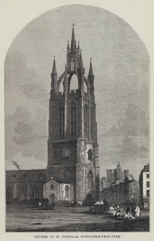 Igreja de São Nicolau, Newcastle-upon-Tyne (gravura) de English School