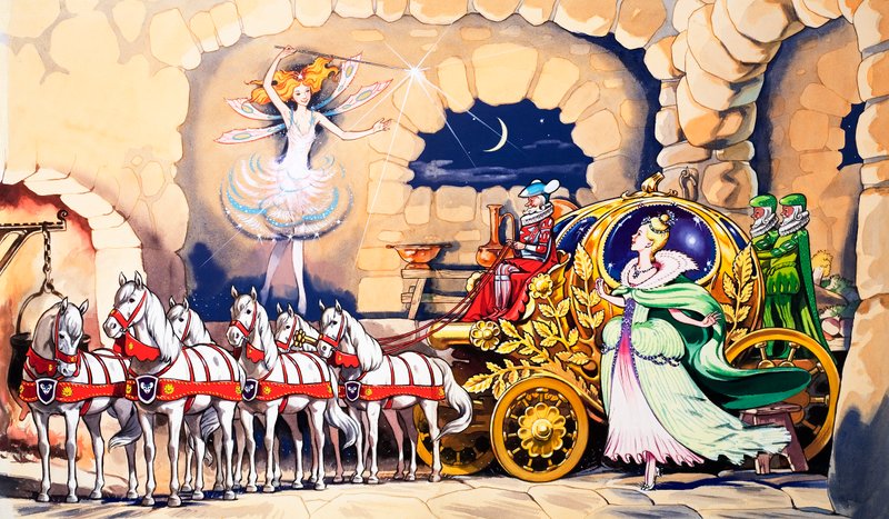 Cinderela (gouache no papel) de English School