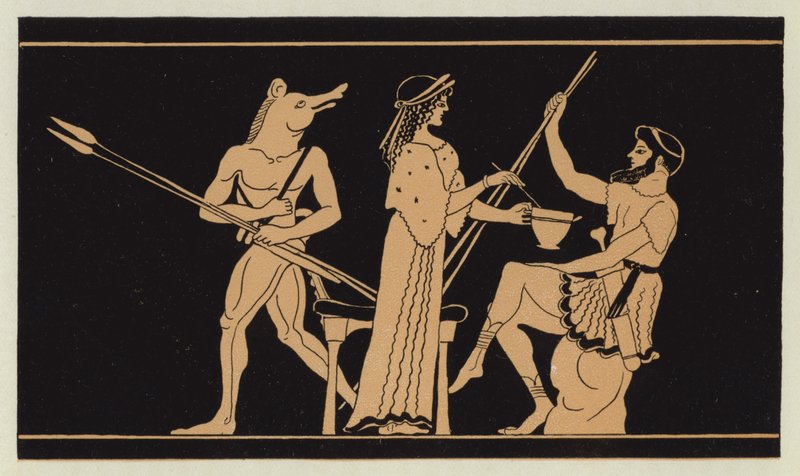 Circe oferecendo a bebida encantada para Ulisses de English School
