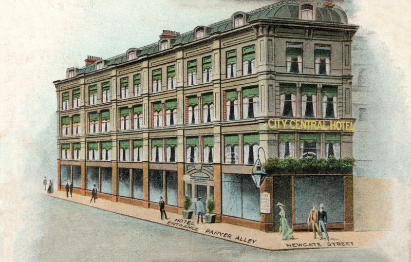 City Central Hotel, Londres (cor litho) de English School