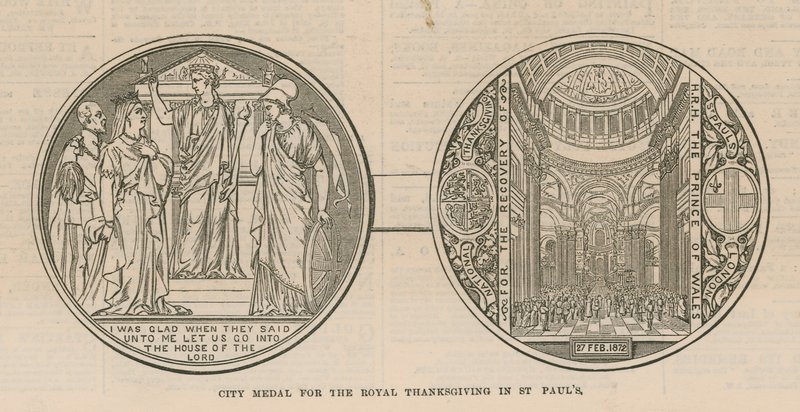 Medalha da cidade para o Real Thanksgiving em St Pauls Cathedral, Londres de English School