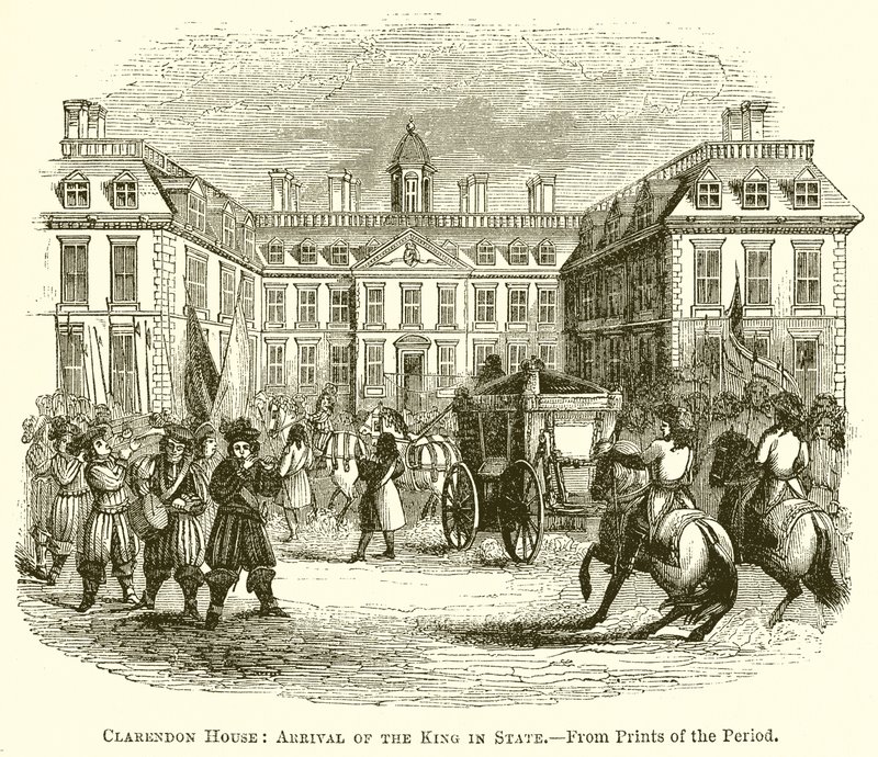 Clarendon House: chegada do rei no estado de English School