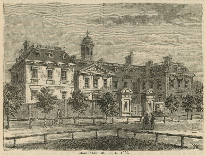 Clarendon House em 1666 de English School