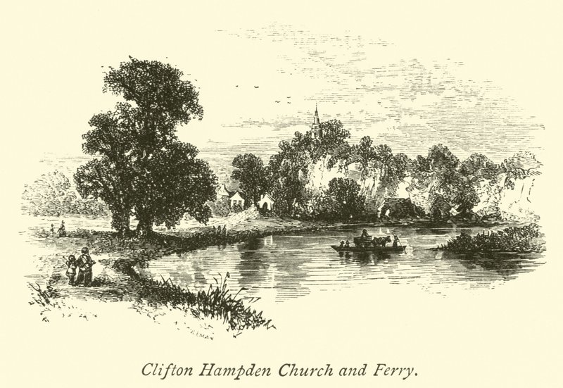Igreja e balsa de Clifton Hampden de English School